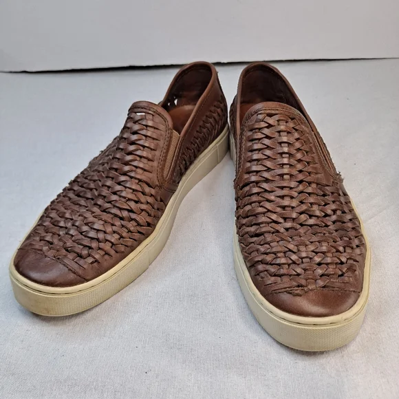 Frye | Shoes | Frye Gabe Woven Leather Loafers Mens Tan 